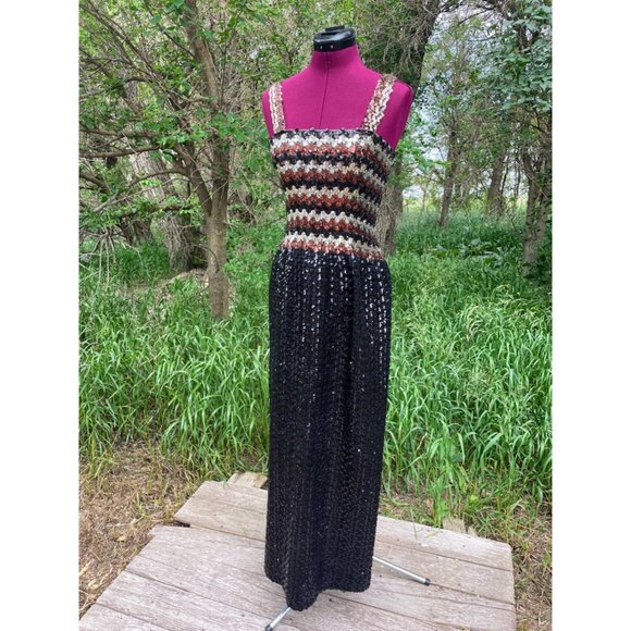 unbranded Dresses & Skirts - Vintage 1960s Knit Sequin Wiggle Evening Dress MOD